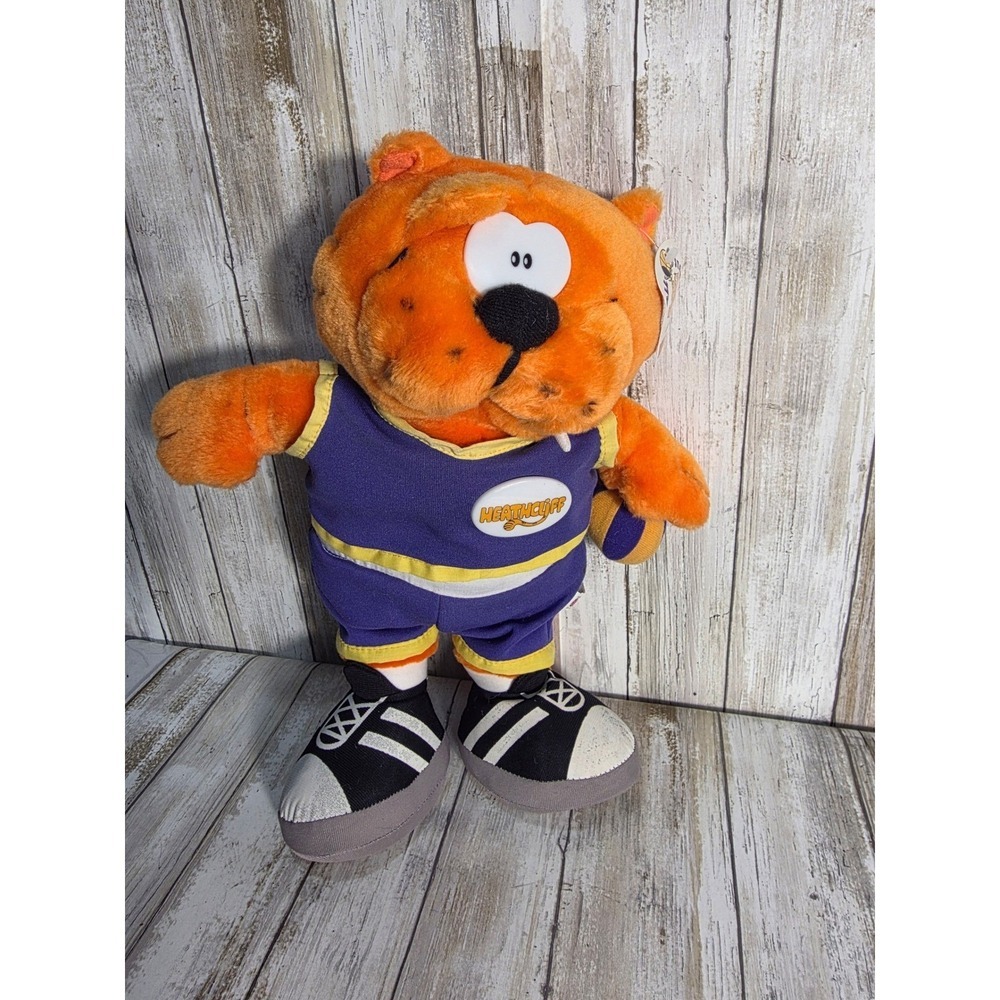 1998 Heathcliff All Star Plush Toy Orange Cat Basketball Player Outfit - Picture 4 of 10